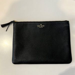Kate Spade Black Pebbled Leather Clutch - Mint Condition